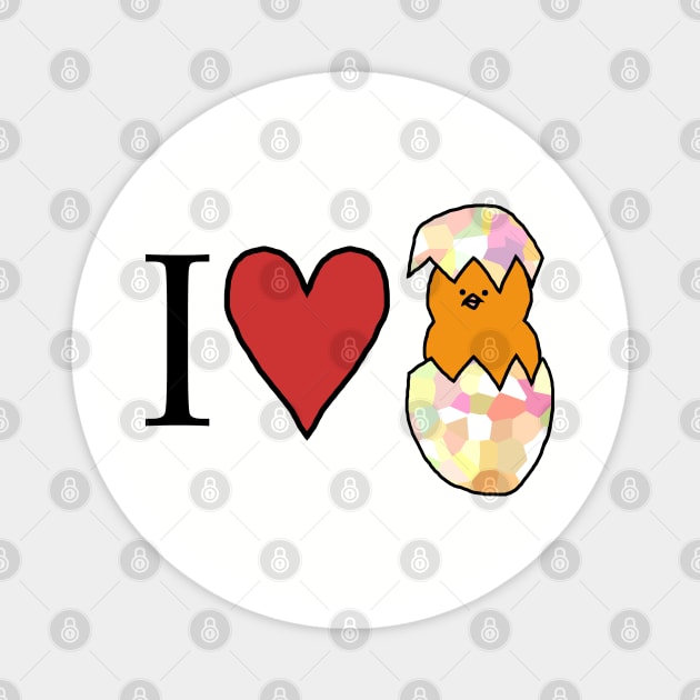 I Love My Baby Chicken Magnet by ellenhenryart